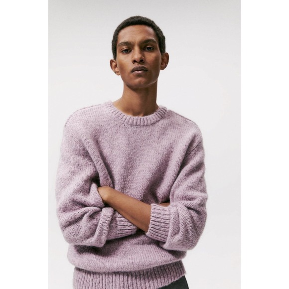 Zara Other - ZARA Crew Neck Sweater Wool Blend Knit Long Sleeve Pullover, Purple